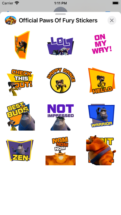 Official Paws of Fury Stickers Screenshot