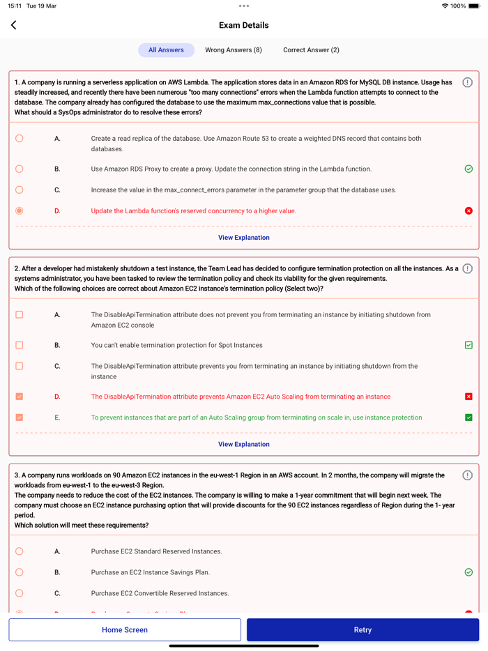 AWS SysOps Exam Simulator