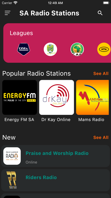 South African Radio Stations Screenshot