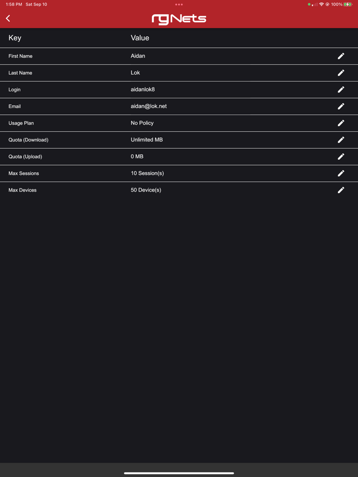 rXg Account Group Editor