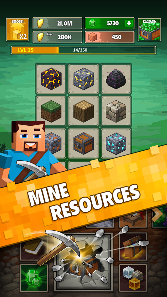 #1. Minetap 3D: Idle-Merge RPG (iOS) By: Geeky House FZ-LLC