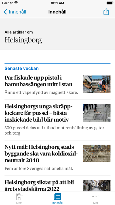 Helsingborgs Dagblad Screenshot