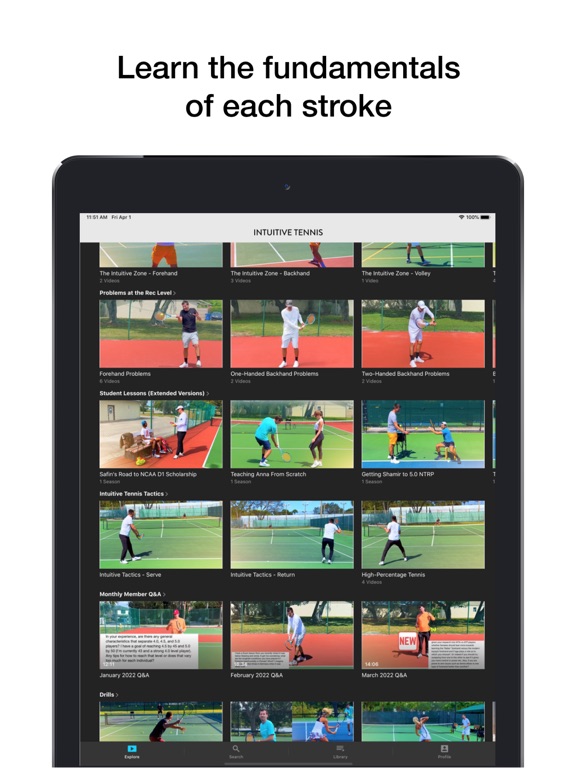Intuitive Tennis iPad screenshot 3 - Sports app