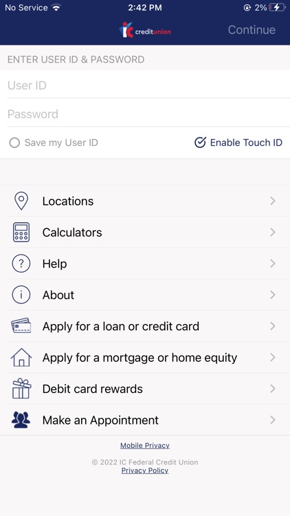 IC Credit Union Mobile App