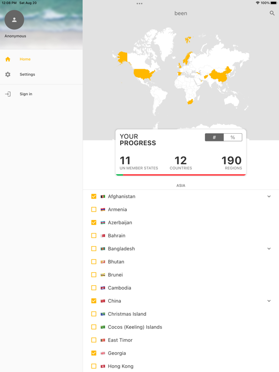 Screenshot #4 pour been travel map