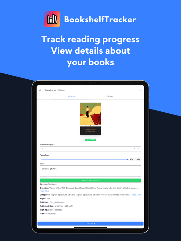BookshelfTracker iPad screenshot 3 - Book app