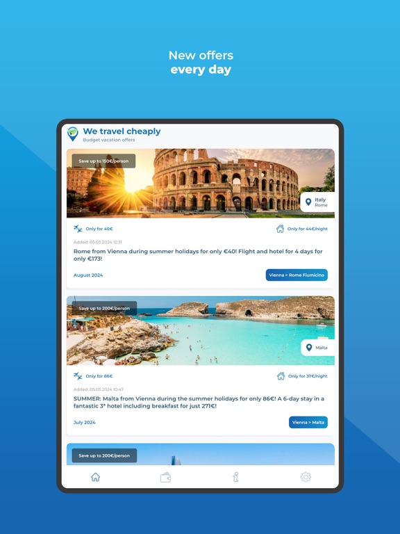 We travel cheaply iPad screenshot 2 - Travel app