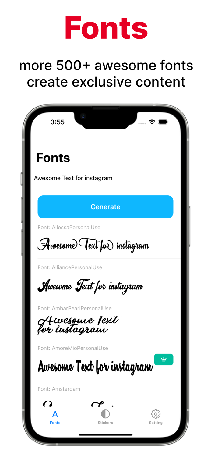 Fonts Sticker for instagram
