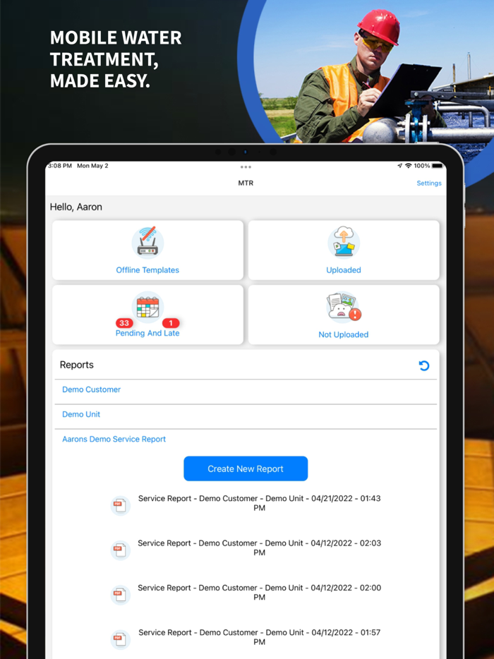 MTR Water Treatment Reporting