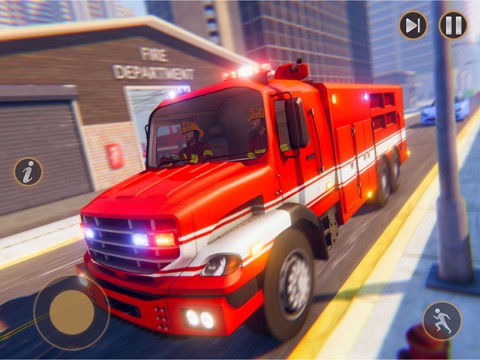 火 トラック 消防士 救援のおすすめ画像1