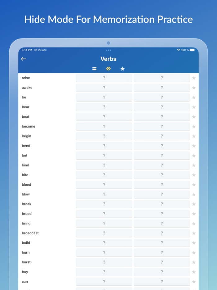 Irregular Verbs — English