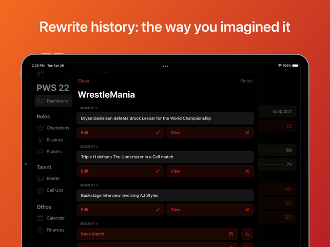 ‎Pro Wrestling Manager 2022 -kuvakaappaus