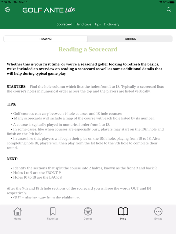 Golf Ante Lite iPad screenshot 3 - Sports app