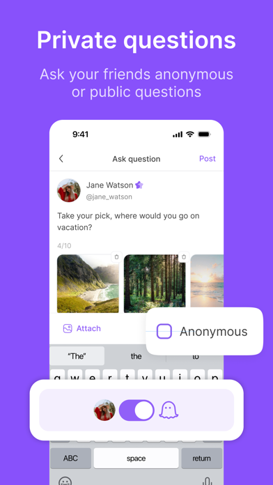 SAYWORDME Anonymous questions Screenshot