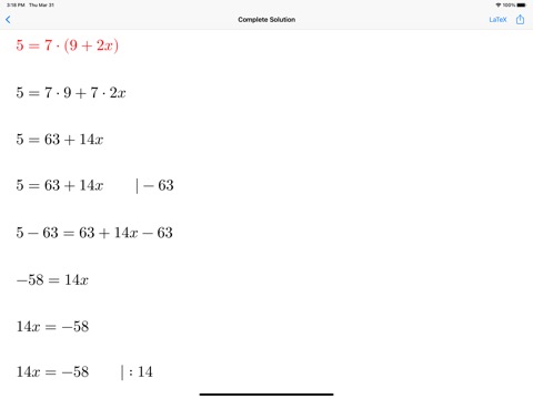 一次方程式の練習および完全なソリューションのおすすめ画像2