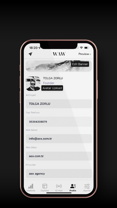 WawCard: Dijital Kartvizit Screenshot