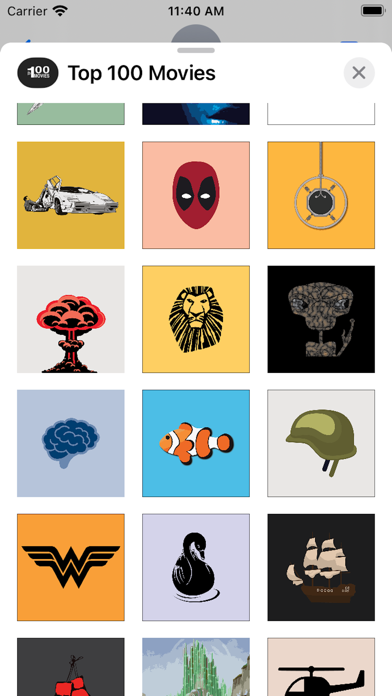 Top 100 Movies Stickers screenshot 2