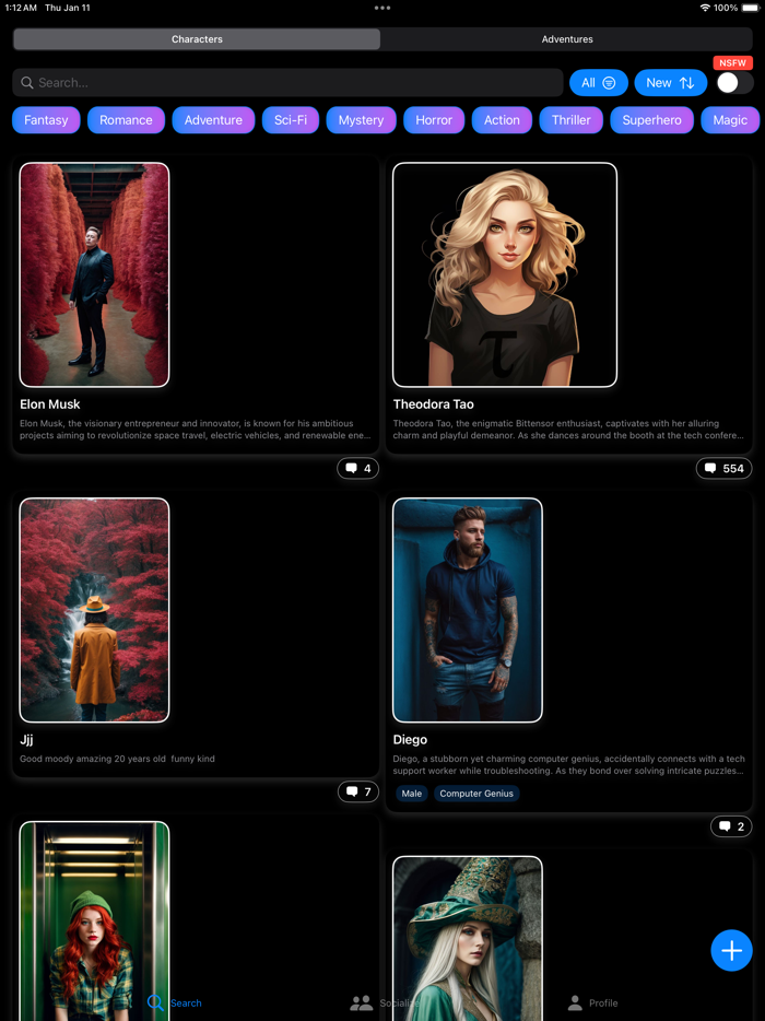 Social AI Roleplay Chat Bots