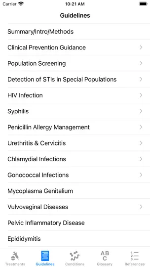 Captura de pantalla de 2021 CDC STI (STD) Guidelines en iPhone 1