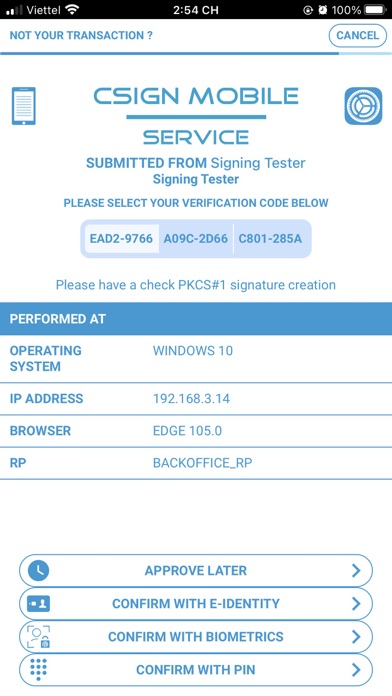 C.SIGN Screenshot