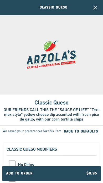 Arzola's Fajitas + Margaritas Screenshot