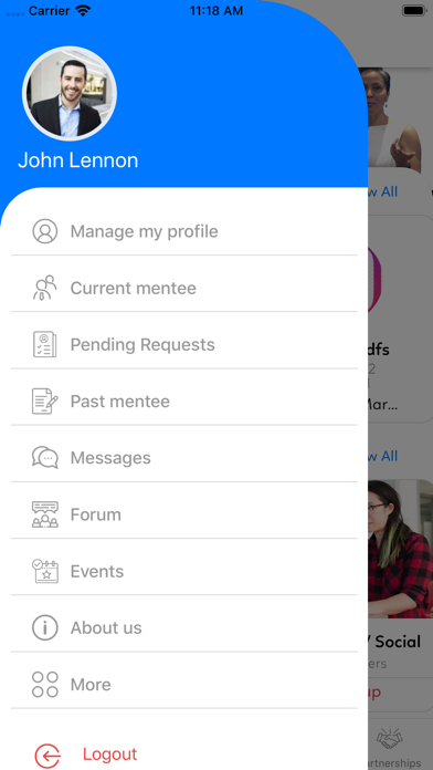 vLookUp Mentoring iPhone screenshot 6 - Social Networking app