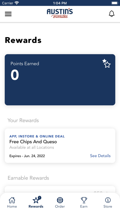 Austins Burritos Rewards Screenshot