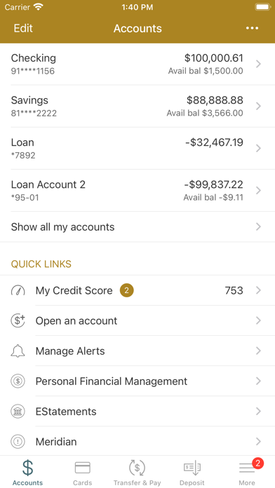 Summit Bank(OR) Mobile Banking Screenshot