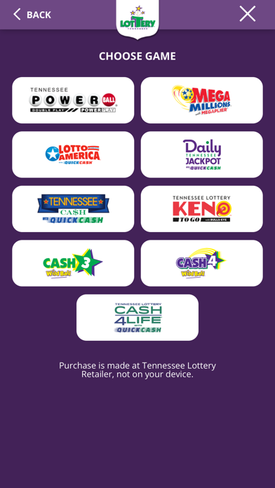 Tennessee Lottery Official App Screenshot