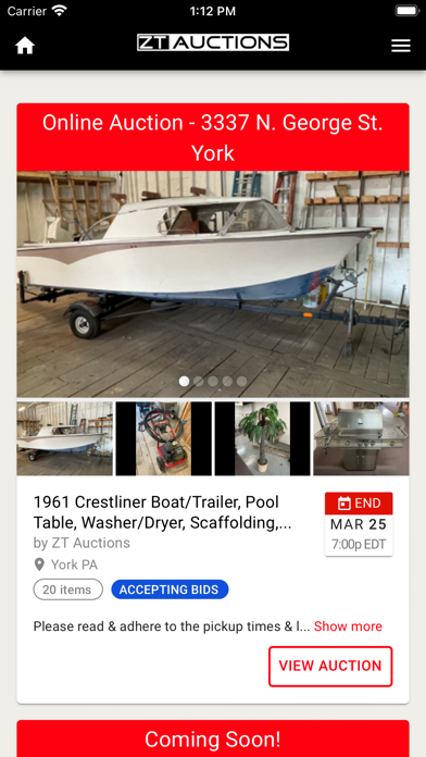 ZT Auctions Screenshot