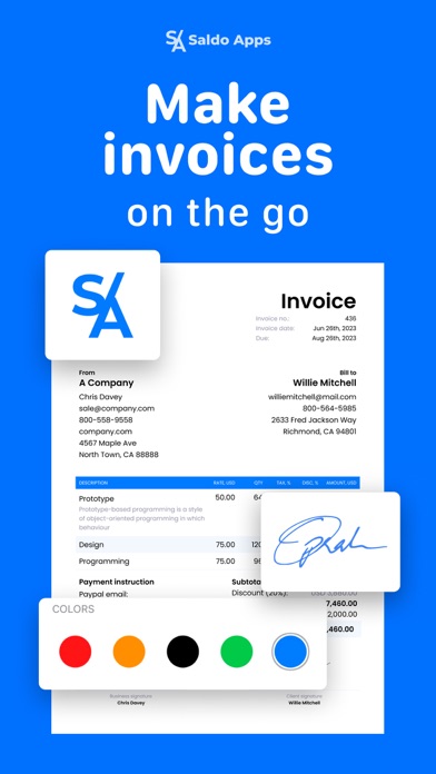 Screenshot #1 pour The invoice create・Easy bills