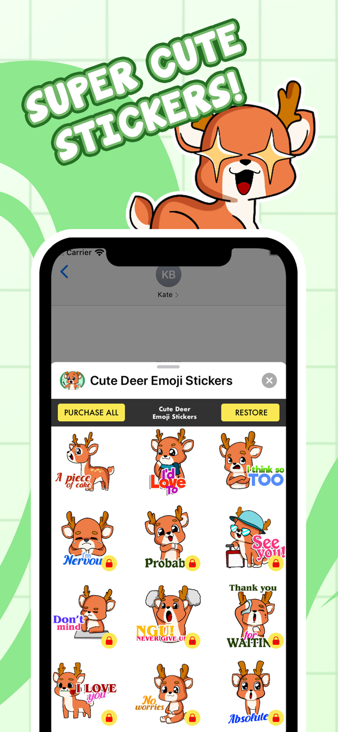 Cute Deer Emoji Stickers