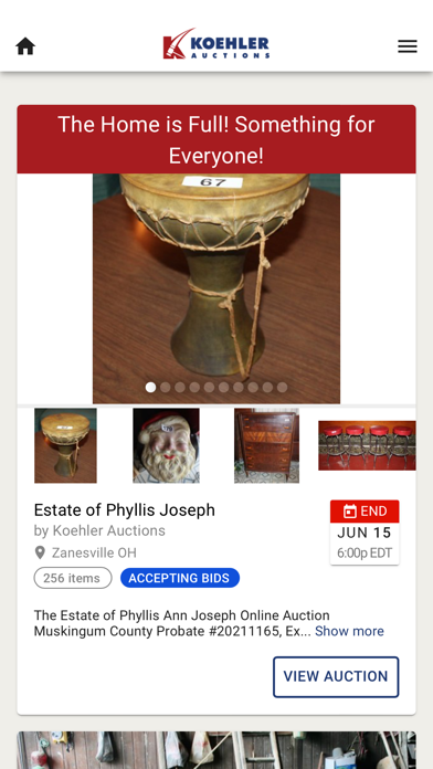 Koehler Auctions Screenshot