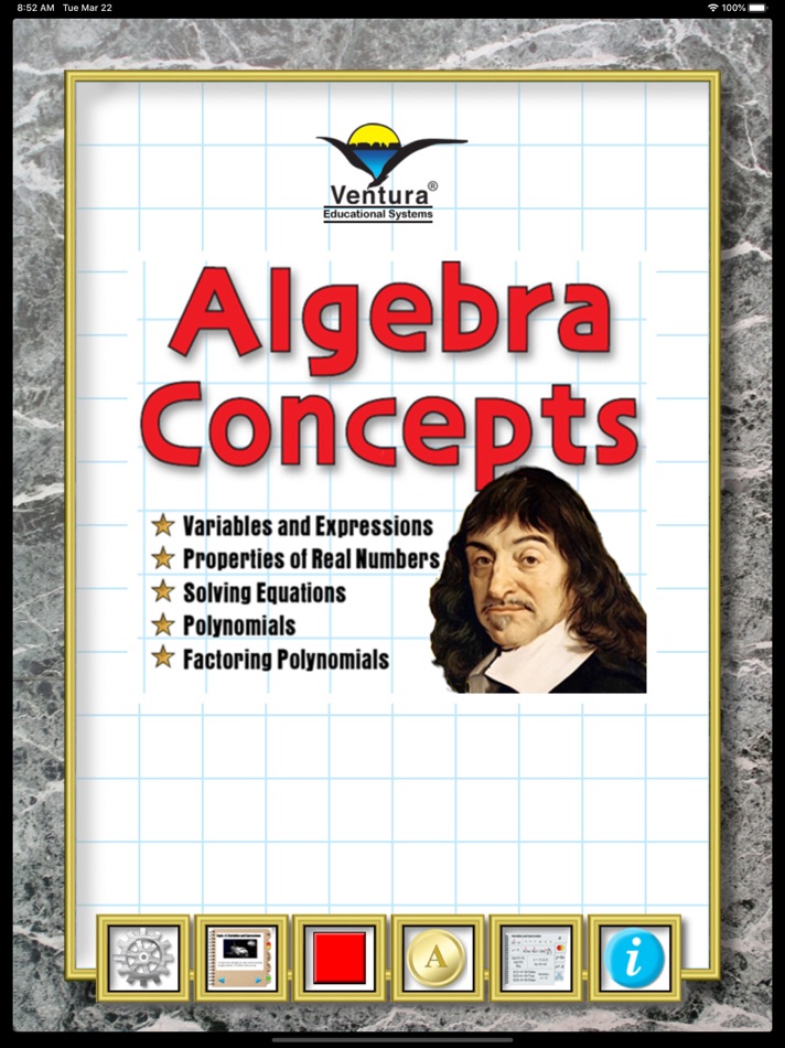 #1. Algebra Concepts for iPad (iOS) 由: Ventura Educational Systems