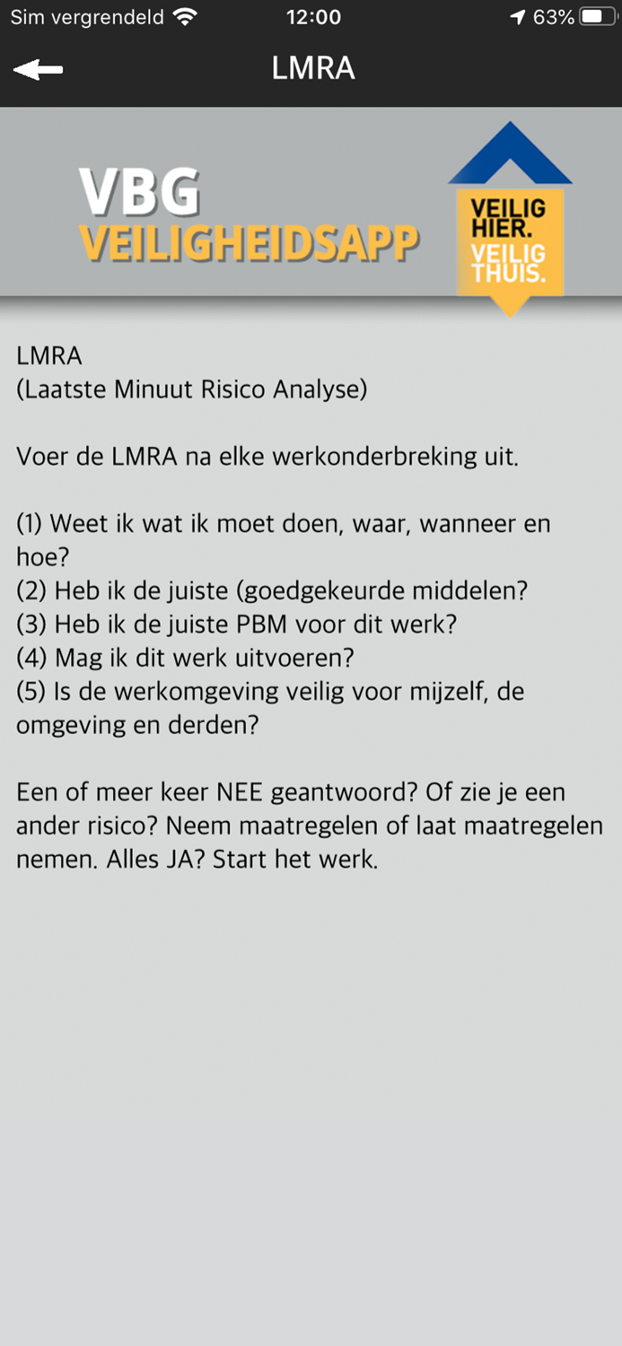 VBG Veiligheidsapp