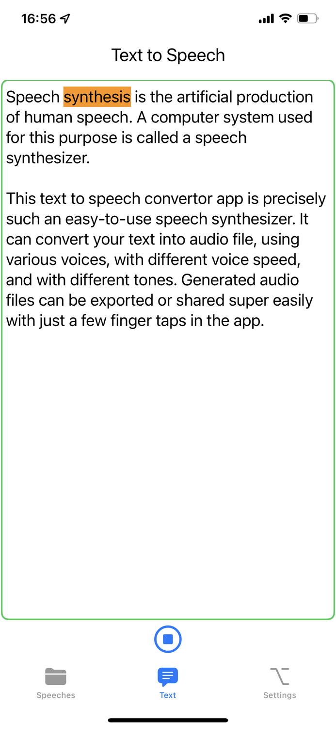 Text To Speech Convertor