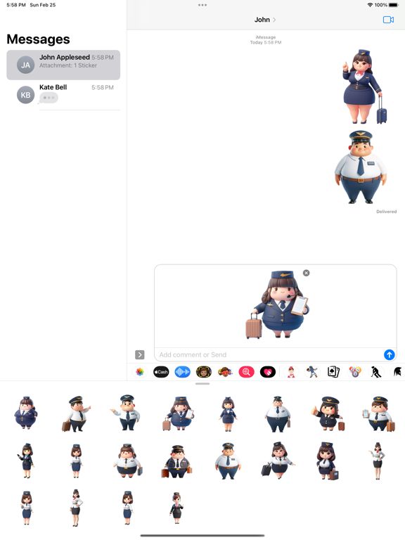 Screenshot #6 pour Flight Attendant Stickers