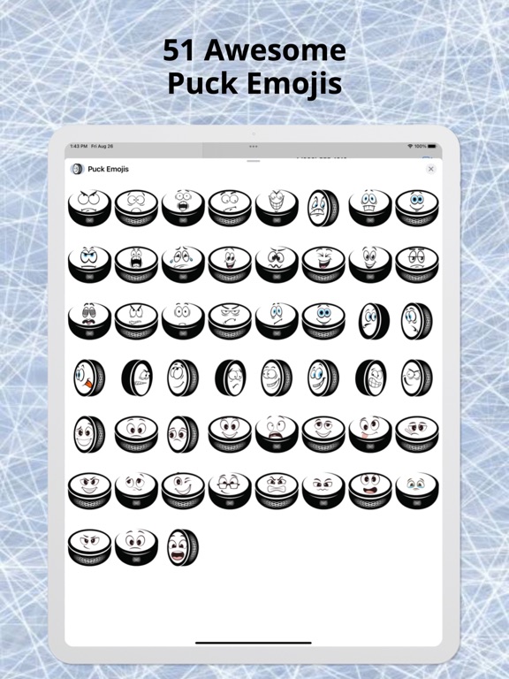 Ice Hockey Puck Emojis iPad screenshot 2 - Stickers app