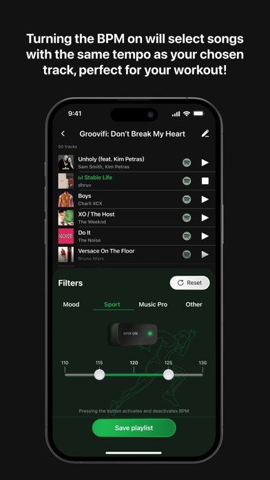 Groovifi - Playlist Generator Screenshot