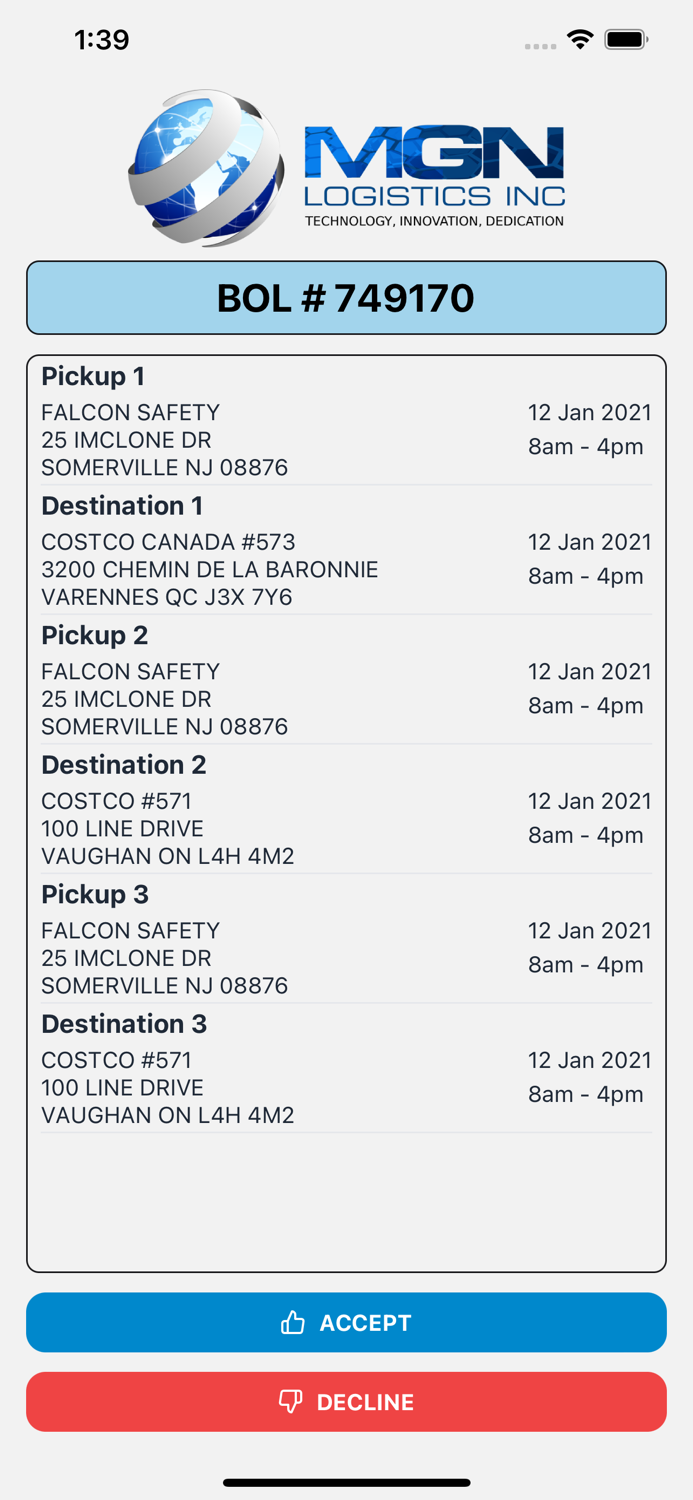MGN Shipment Tracker