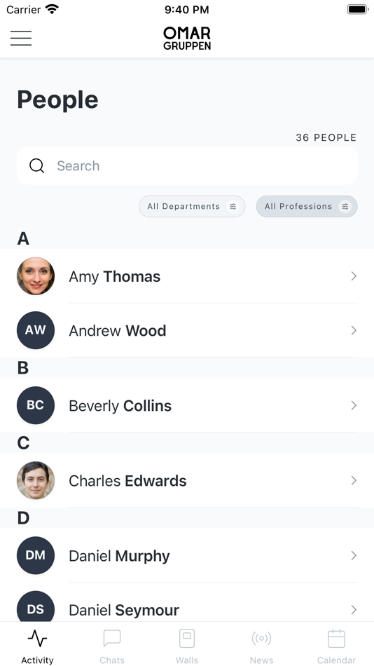 #2. Omar Gruppen Employee App (iOS) Ved: Monotree