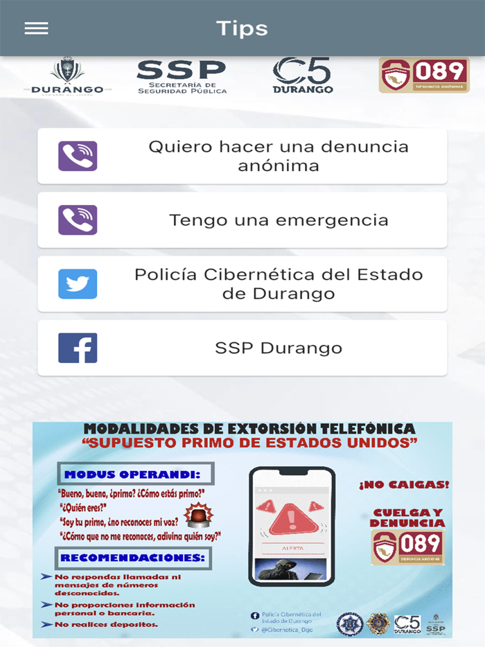 Antiextorsión Dgo