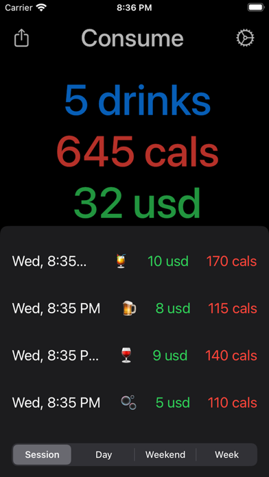 Consume: Alcohol Tracker Screenshot