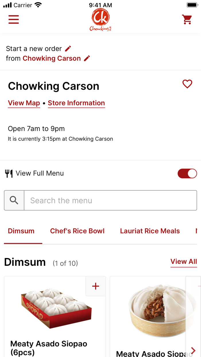 Chowking Ordering
