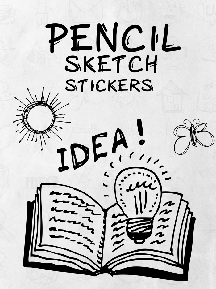 Pencil Sketch Stickers Pack