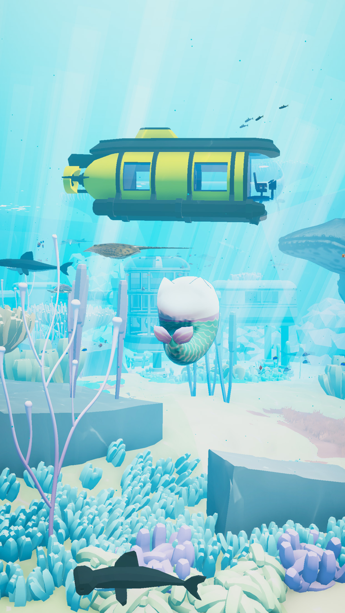 cat mermaid caring game