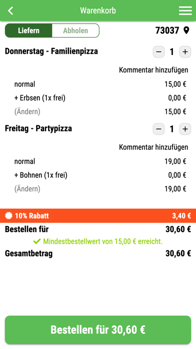 Pizza La Vita Göppingen Screenshot
