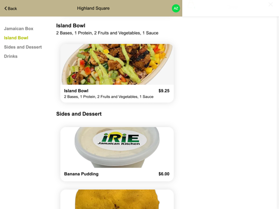 IRIE Jamaican Kitchen Online iPad screenshot 2 - Food & Drink app