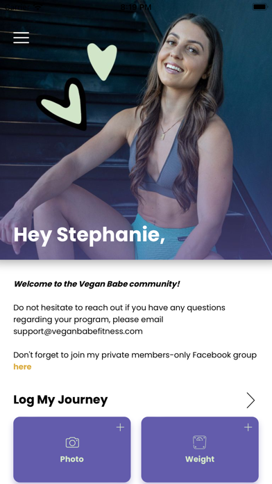 Vegan Babe Fitness Screenshot