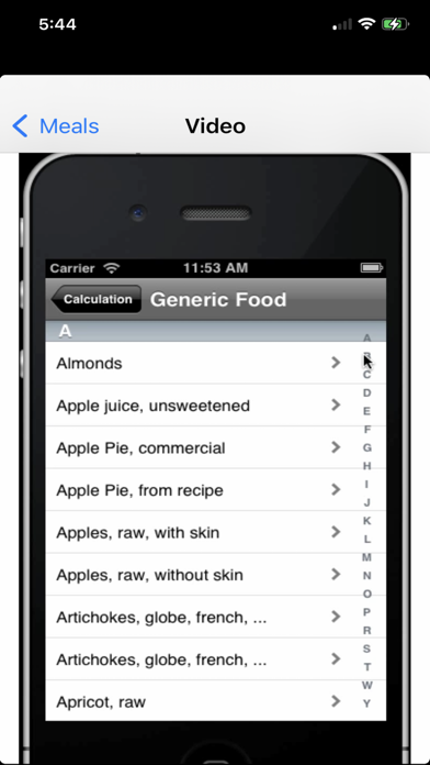 Diabetes Personal Calculator Screenshot